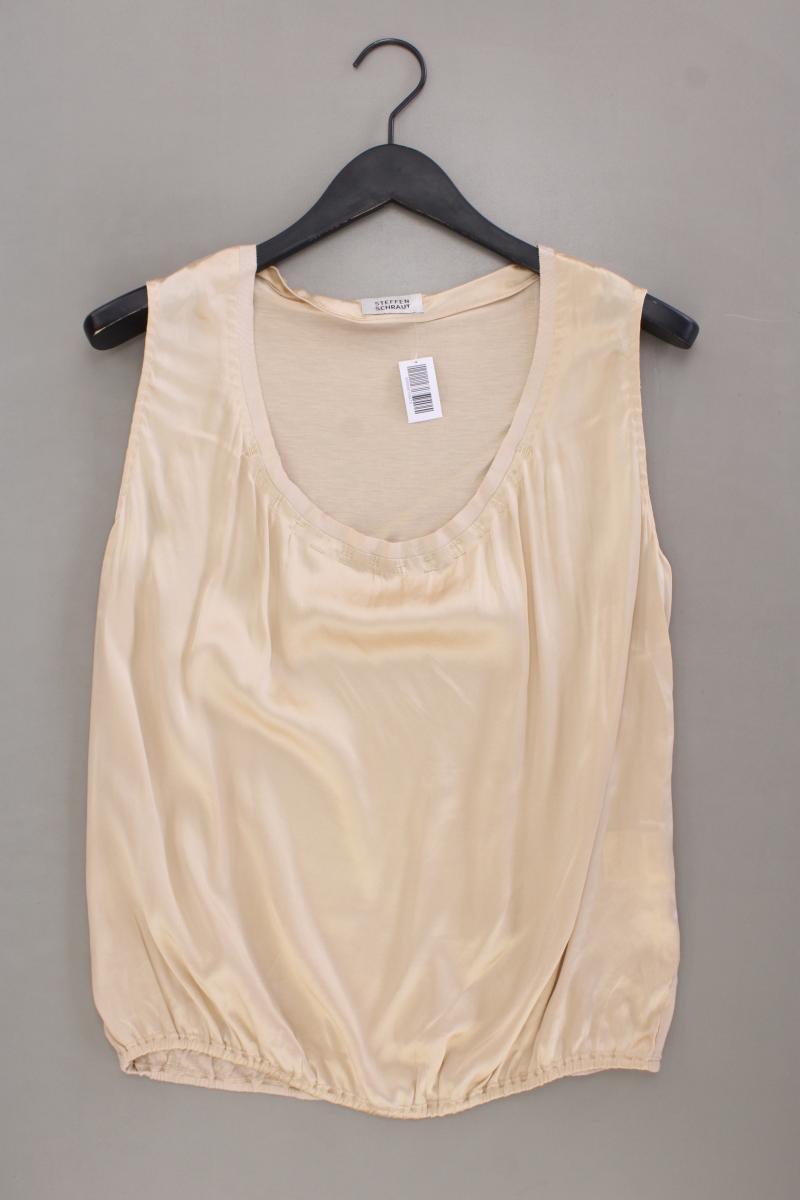 Steffen Schraut Seidenbluse Gr. 42 Ärmellos creme