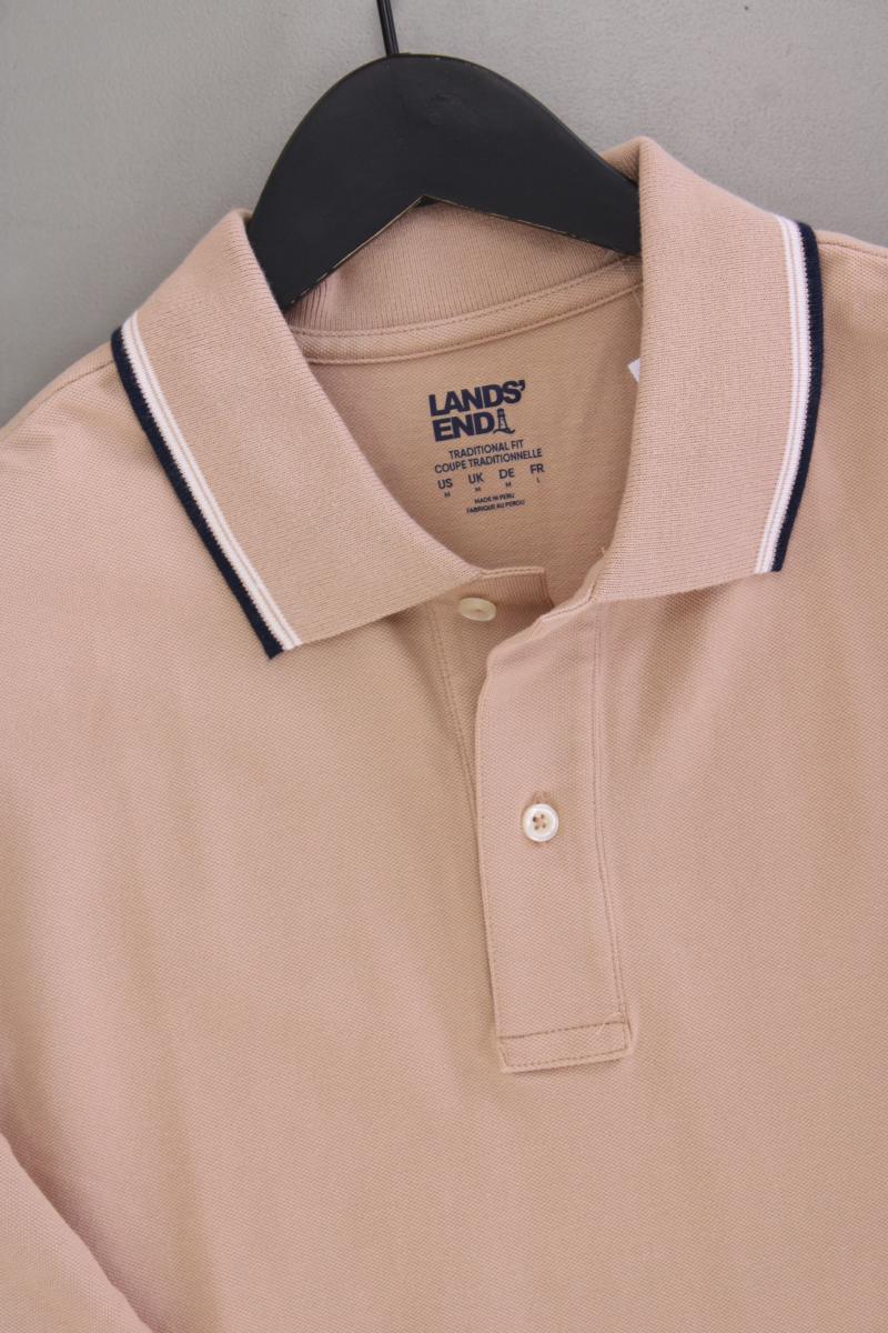 Lands' End Poloshirt für Herren Gr. M neuwertig Kurzarm creme aus Baumwolle