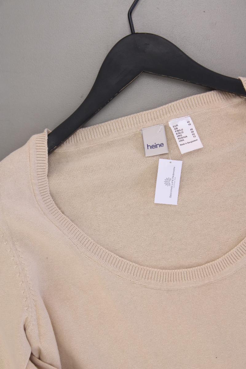 Heine Feinstrickpullover Gr. 44 creme aus Baumwolle