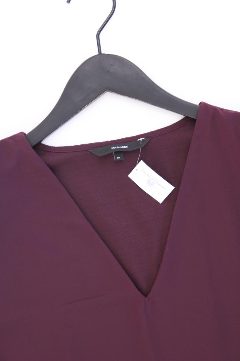Vero Moda Chiffonbluse Gr. XL Kurzarm lila aus Polyester