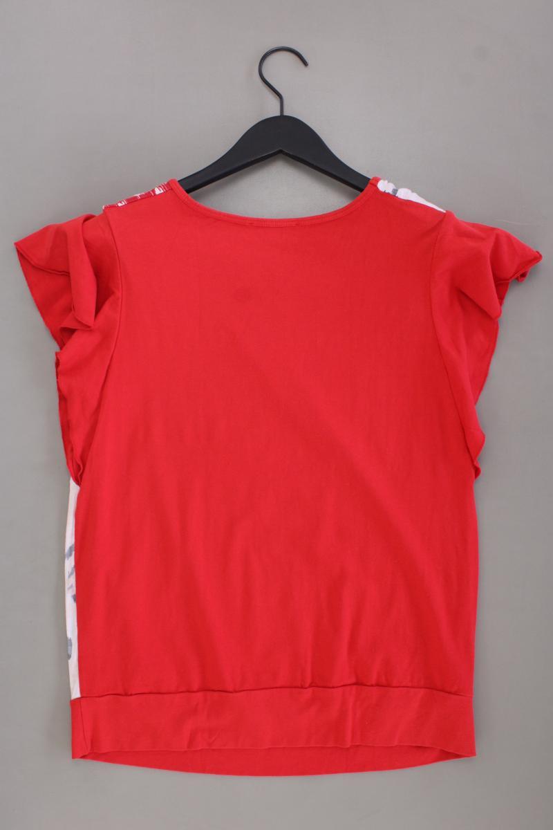 Adagio Printshirt Gr. 42 mit Blumenmuster Kurzarm rot aus Viskose