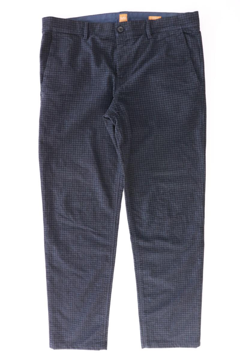 BOSS by Hugo Boss Chinohose für Herren Gr. 52 kariert blau aus Baumwolle