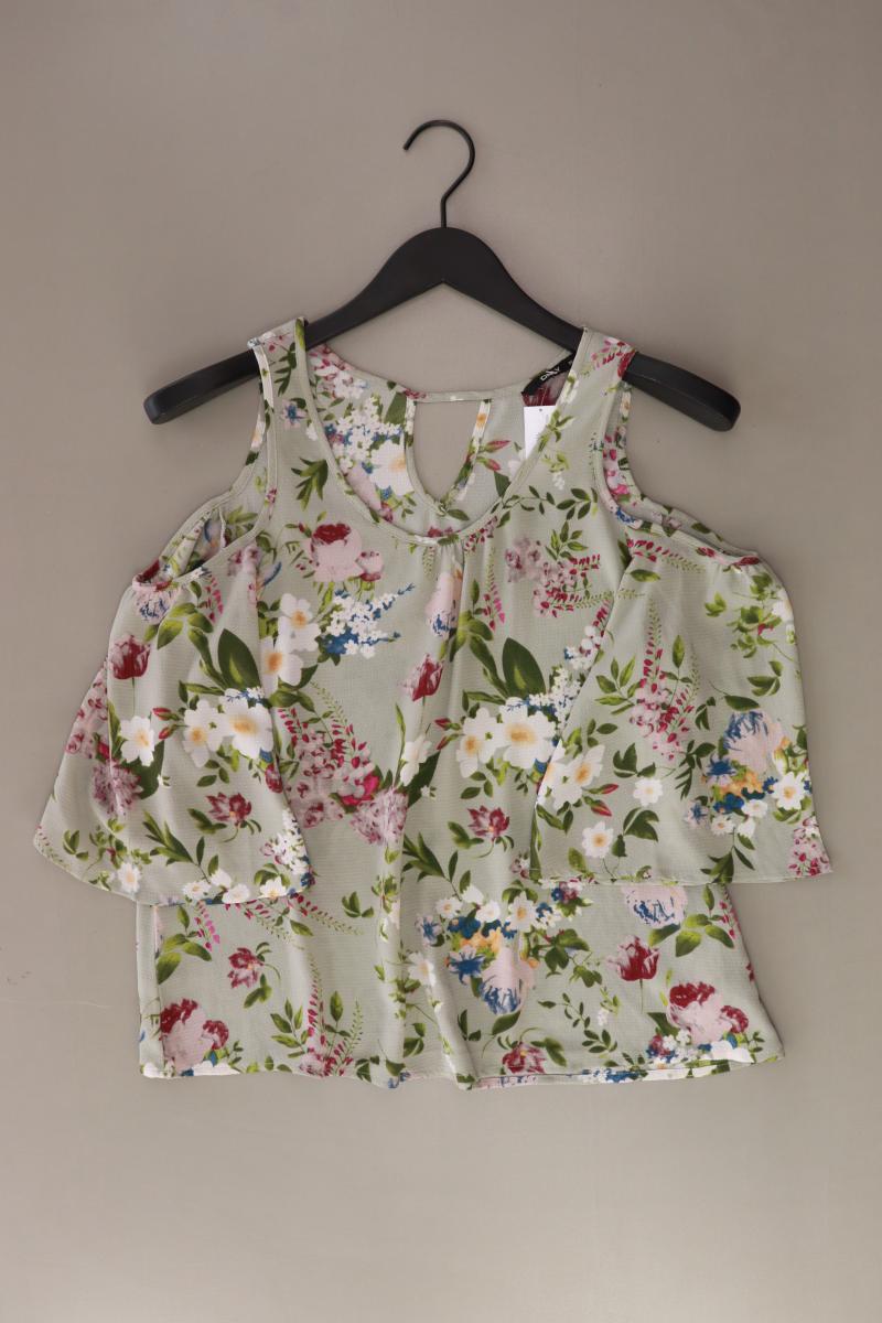 Only Regular Bluse Gr. 36 mit Blumenmuster 3/4 Ärmel grün aus Polyester
