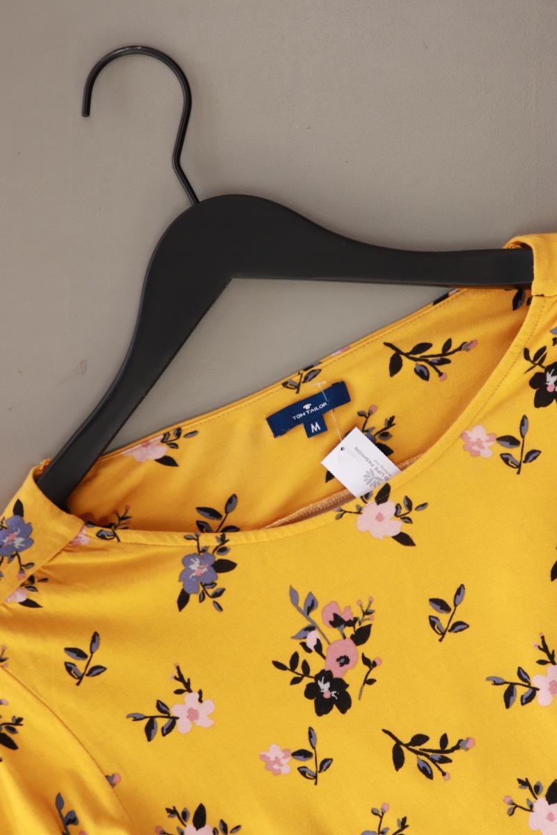 Tom Tailor Longsleeve-Shirt Gr. M mit Blumenmuster Langarm gelb aus Viskose