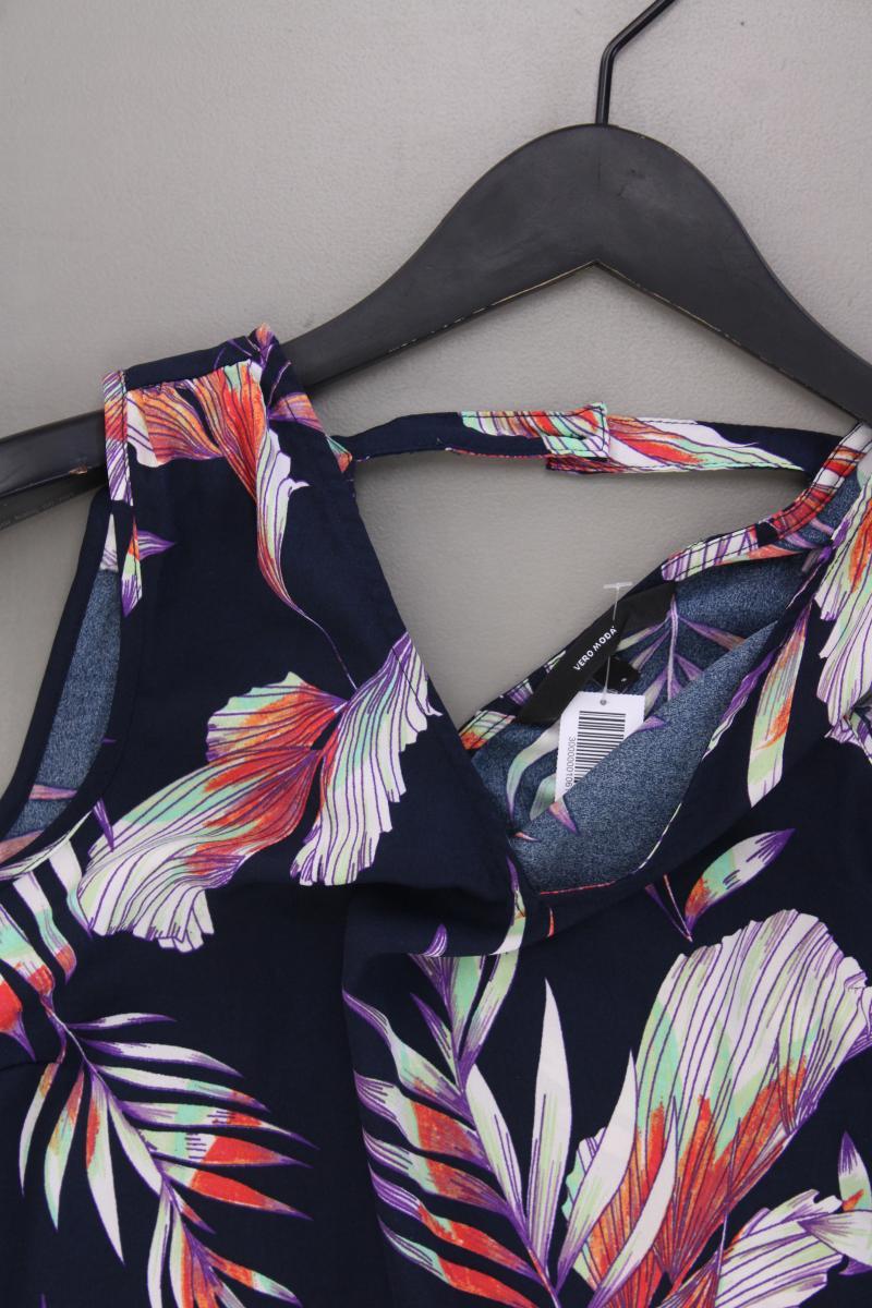 Vero Moda Ärmellose Bluse Gr. S mit Blumenmuster blau aus Polyester