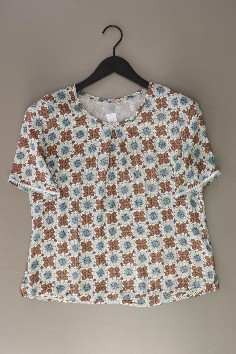 Sommermann Kurzarmbluse Gr. 36 mit Blumenmuster blau aus Viskose