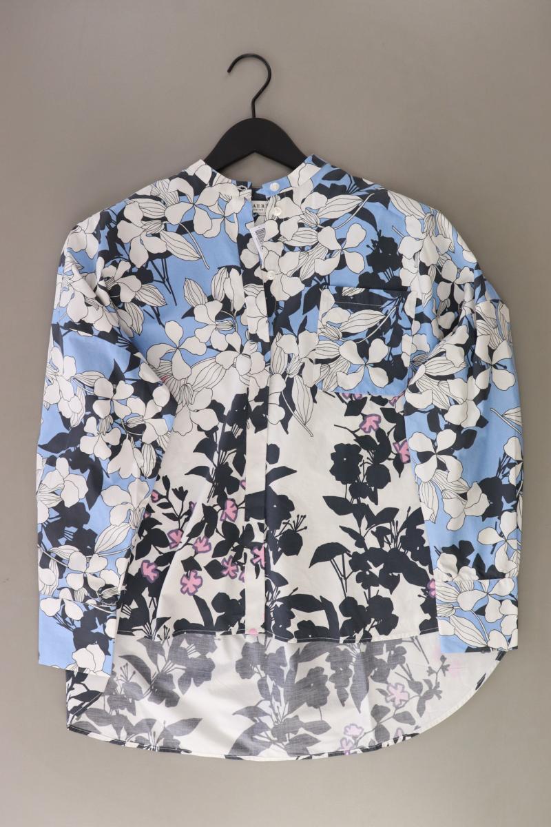 MAERZ München Langarmbluse Gr. 38 mit Blumenmuster neuwertig blau aus Baumwolle