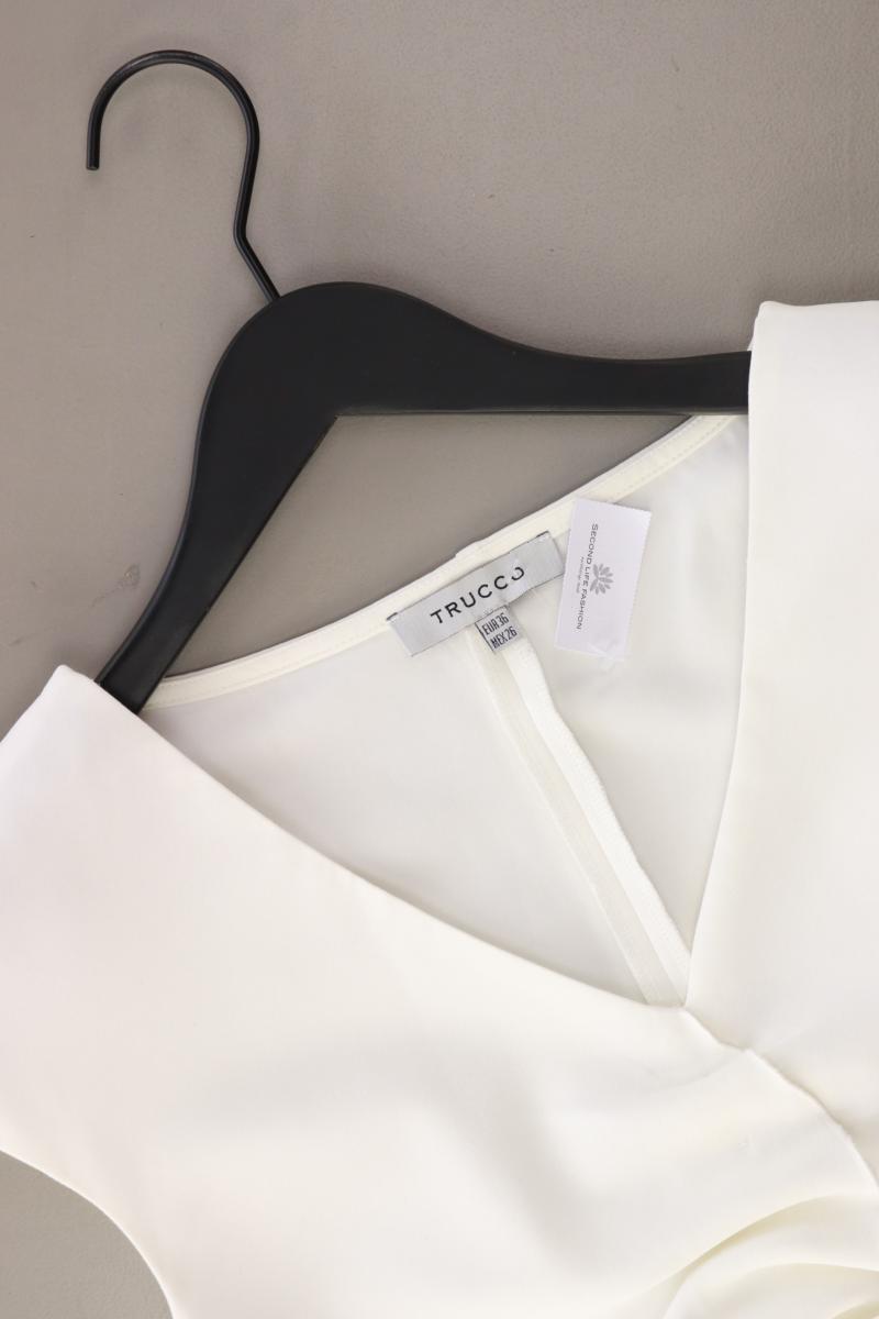 TRUCCO Rüschenbluse Gr. 36 Kurzarm weiß aus Polyester