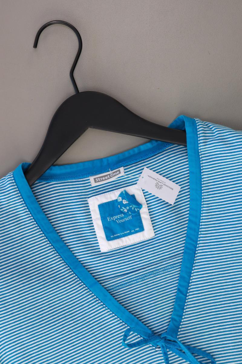 Street One Ringelshirt Gr. 40 gestreift Kurzarm blau aus Baumwolle