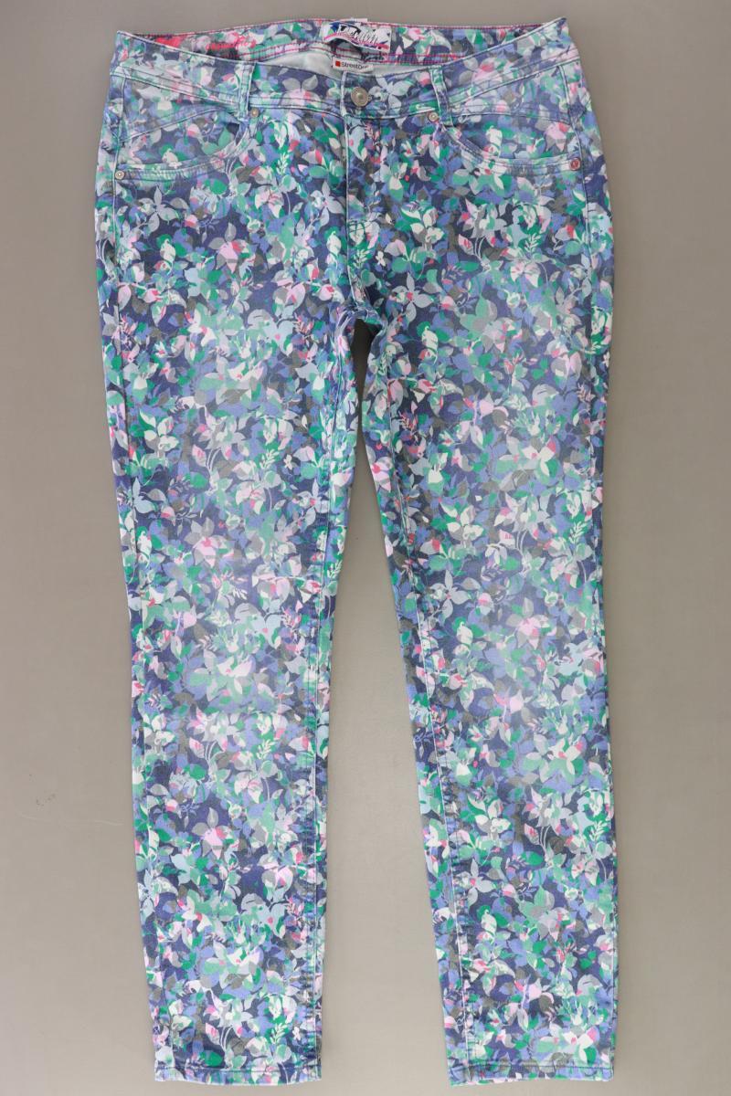 Street One Hose Gr. W33/L30 mit Blumenmuster blau aus Baumwolle