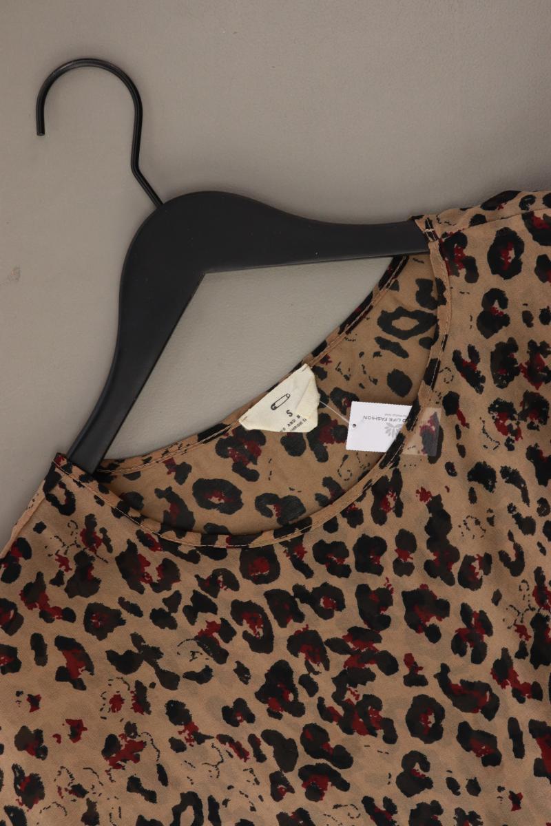 PINS AND NEEDLES Kurzarmbluse Gr. S mit Tierdruck braun aus Polyester