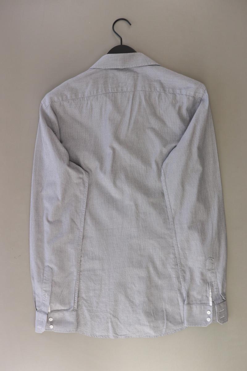 Q1 Manufaktur Langarmhemd für Herren Gr. Hemdgröße 44 grau aus Baumwolle