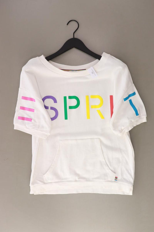 Esprit T-Shirt Gr. M neuwertig Kurzarm weiß aus Baumwolle