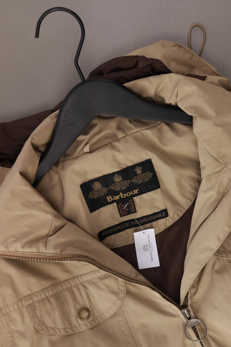 Barbour Übergangsjacke Gr. 42 mit Gürtel creme aus Polyester