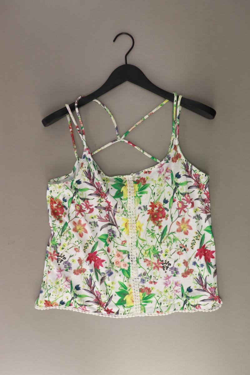 Pull&Bear Spaghetti-Top Gr. M mit Blumenmuster grün