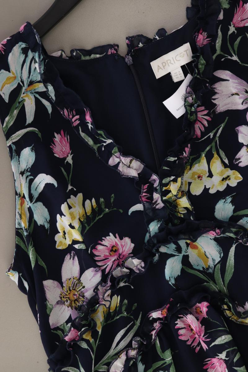 Apricot Midikleid Gr. XS mit Blumenmuster Ärmellos blau aus Polyester