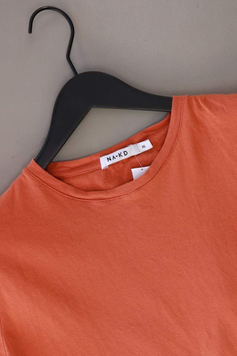 NA-KD T-Shirt Gr. XS Kurzarm orange aus Baumwolle