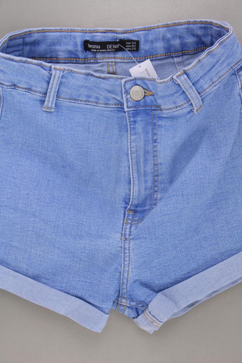 Bershka Jeansshorts Gr. 34 blau aus Baumwolle