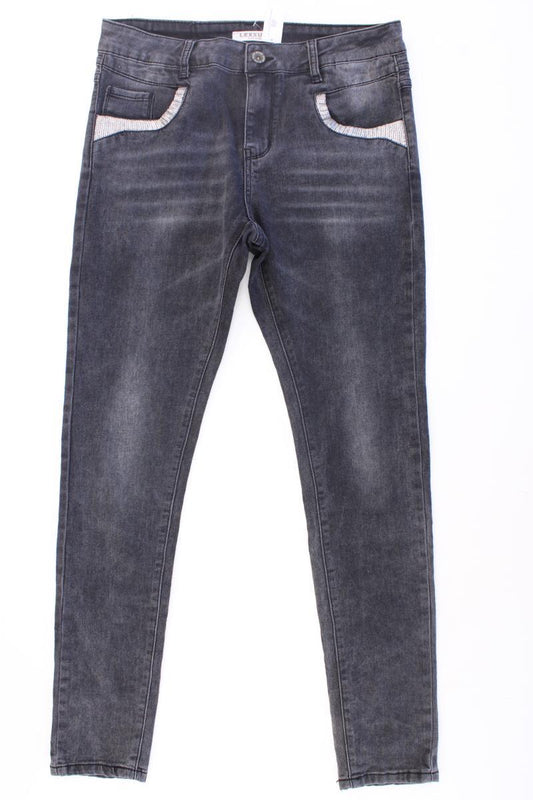 LEXXURY Boyfriend Jeans Gr. 36 mit Pailletten grau