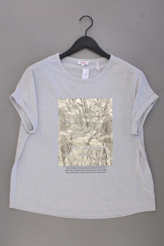 s.Oliver Printshirt Gr. 42 neuwertig Kurzarm grau aus Polyester