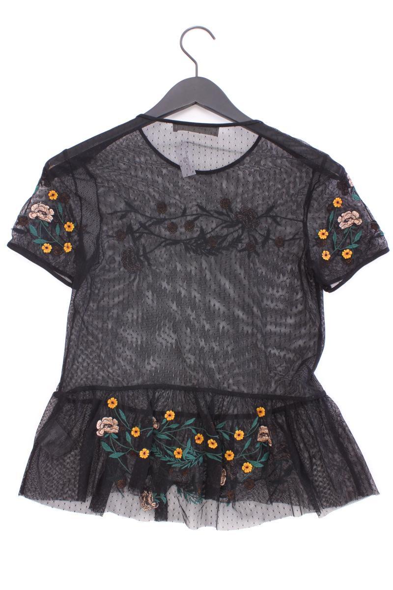Hallhuber Donna Kurzarmbluse Gr. 36 schwarz aus Polyamid