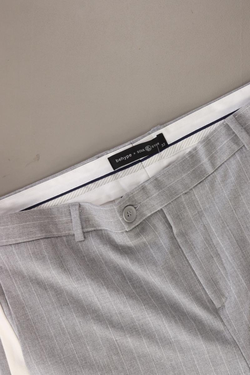 behype Stoffhose Gr. W32 gestreift grau aus Polyester