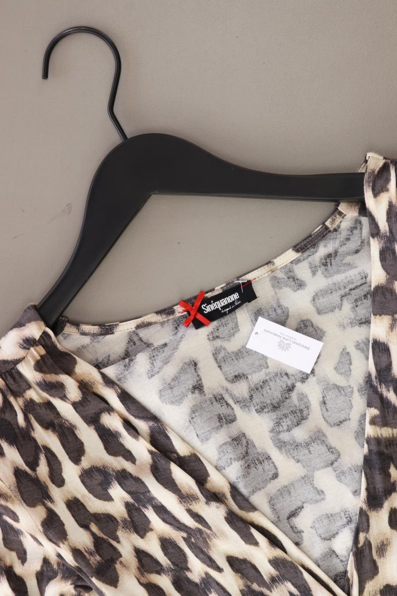 Sinéquanone Etuikleid Gr. 36 mit Tierdruck 3/4 Ärmel braun aus Viskose