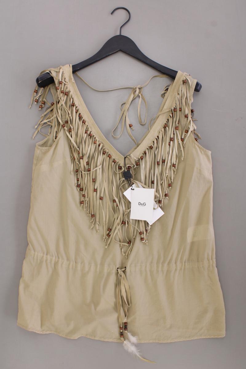 Dolce & Gabbana Ärmellose Bluse Gr. 46 neu mit Etikett braun aus Baumwolle