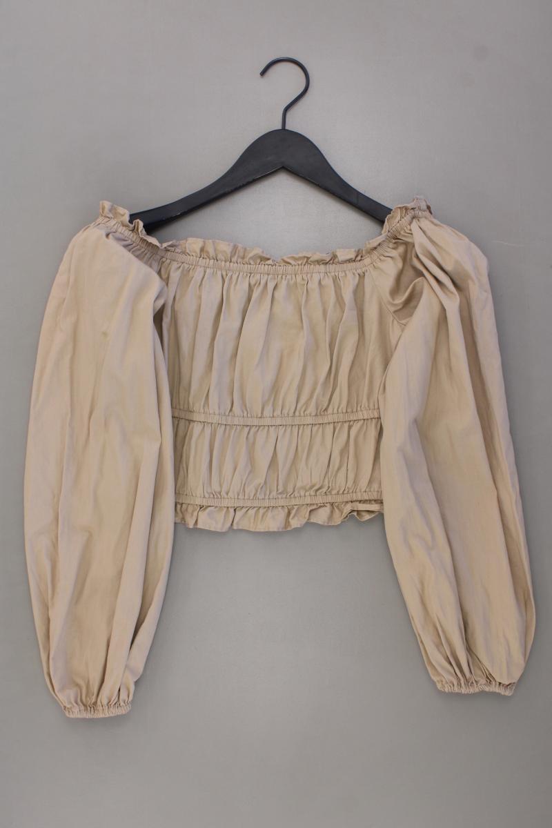 NA-KD Off Shoulder Recycle Ruched Blouse Gr. 38 Langarm mit Carmen-Ausschnitt