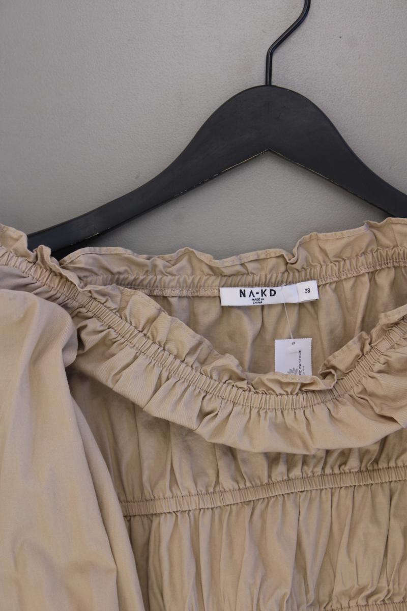 NA-KD Off Shoulder Recycle Ruched Blouse Gr. 38 Langarm mit Carmen-Ausschnitt
