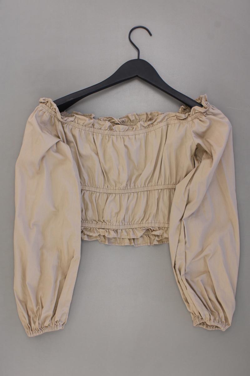 NA-KD Off Shoulder Recycle Ruched Blouse Gr. 38 Langarm mit Carmen-Ausschnitt