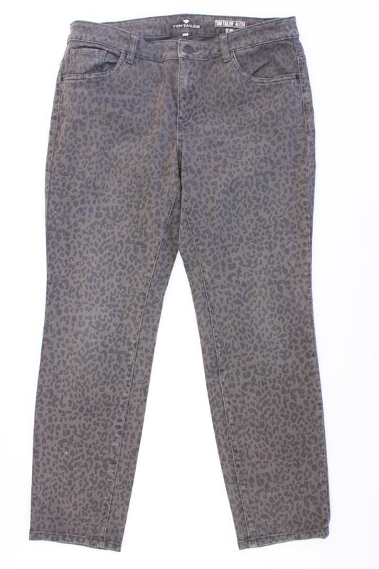 Tom Tailor Straight Jeans Gr. W32 mit Tierdruck grau aus Baumwolle