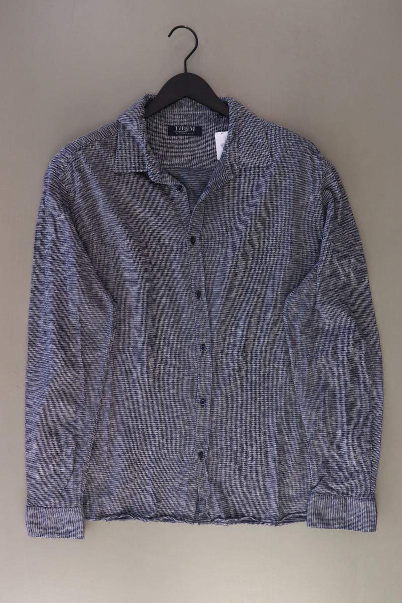 Thom by Thomas Rath Langarmhemd für Herren Gr. XXL blau aus Baumwolle