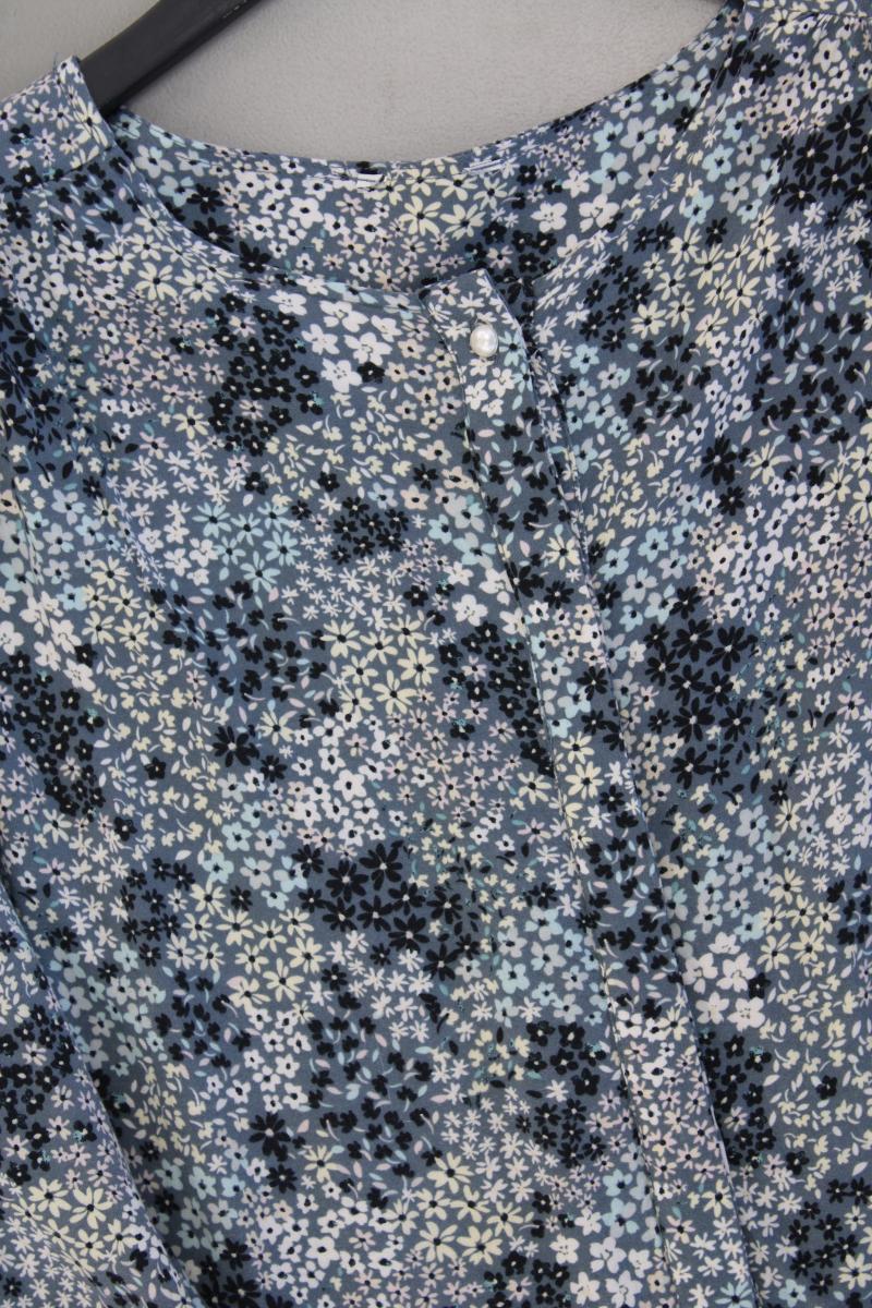 Langarmkleid Gr. 46 mit Blumenmuster blau