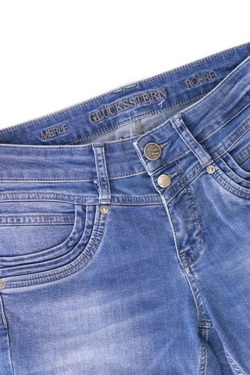 Glücksstern Straight Jeans Gr. W26/L28 blau aus Baumwolle