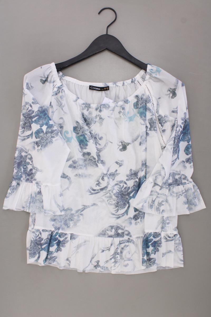 Cosima Classic Bluse Gr. 38 mit Blumenmuster 3/4 Ärmel mit Carmen-Ausschnitt
