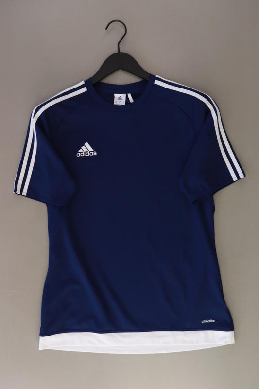 Adidas Sportshirt für Herren Gr. M Kurzarm blau aus Polyester