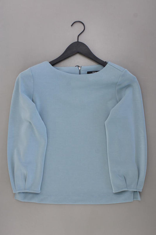 Zero Classic Bluse Gr. 36 neuwertig 3/4 Ärmel blau aus Polyester