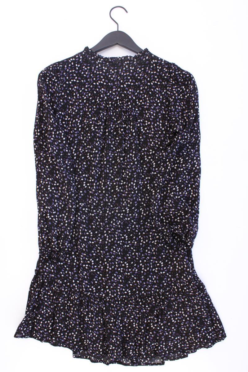 Esqualo Langarmkleid Gr. 36 mit Blumenmuster neuwertig schwarz aus Viskose
