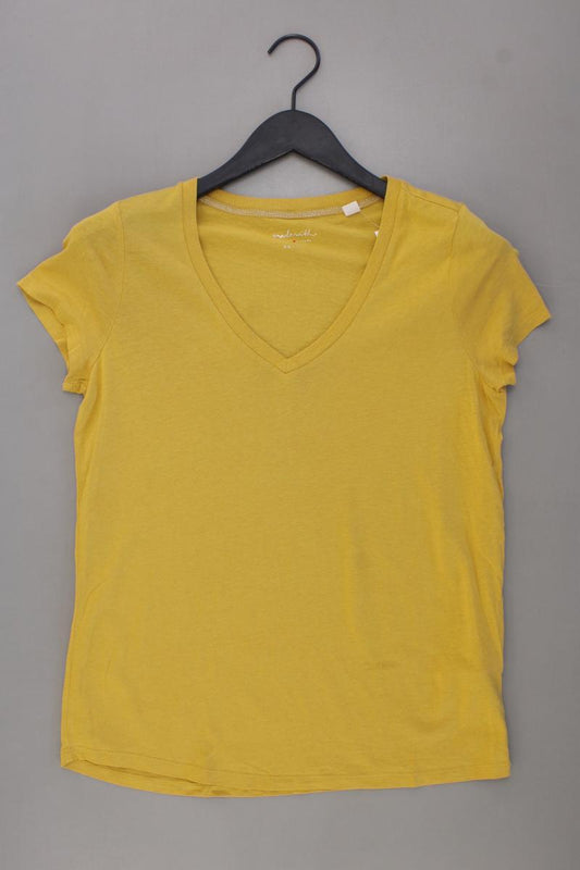 Esprit Shirt mit V-Ausschnitt Gr. S Kurzarm gelb aus Modal