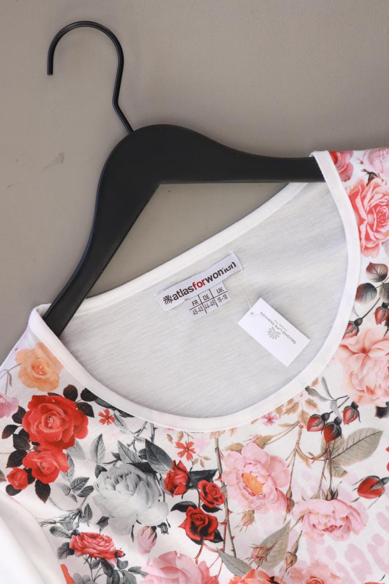 Atlas for Women Printshirt Gr. 44/46 mit Blumenmuster 3/4 Ärmel weiß