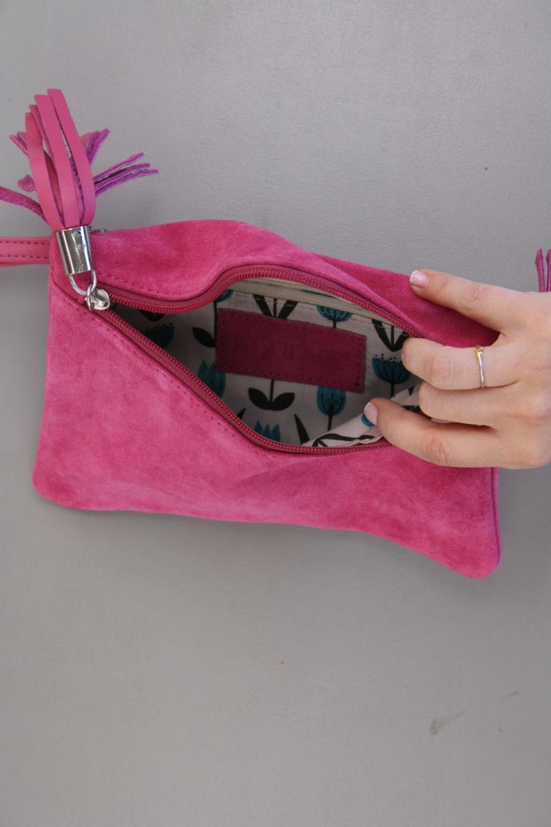 Wildleder Clutch pink
