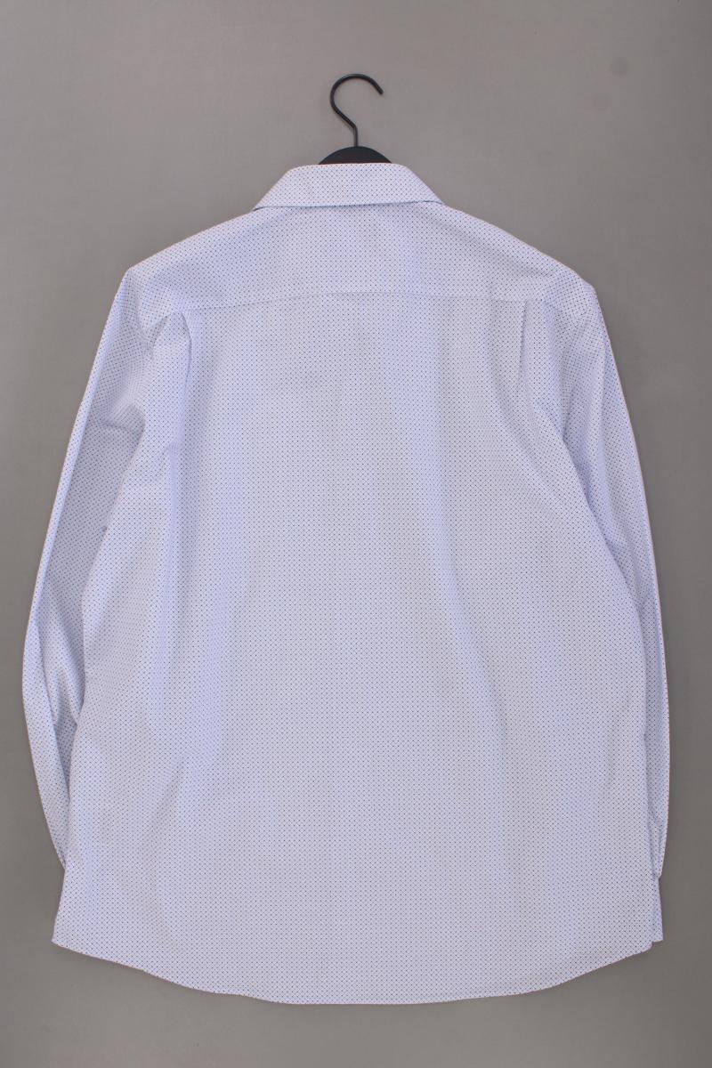 C&A Langarmhemd für Herren Gr. Hemdgröße 43/44 geometrisches Muster blau