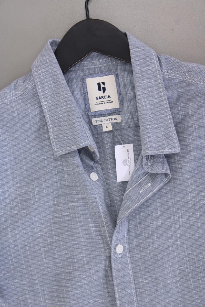 Garcia Jeans Kurzarmhemd für Herren Gr. L blau aus Baumwolle