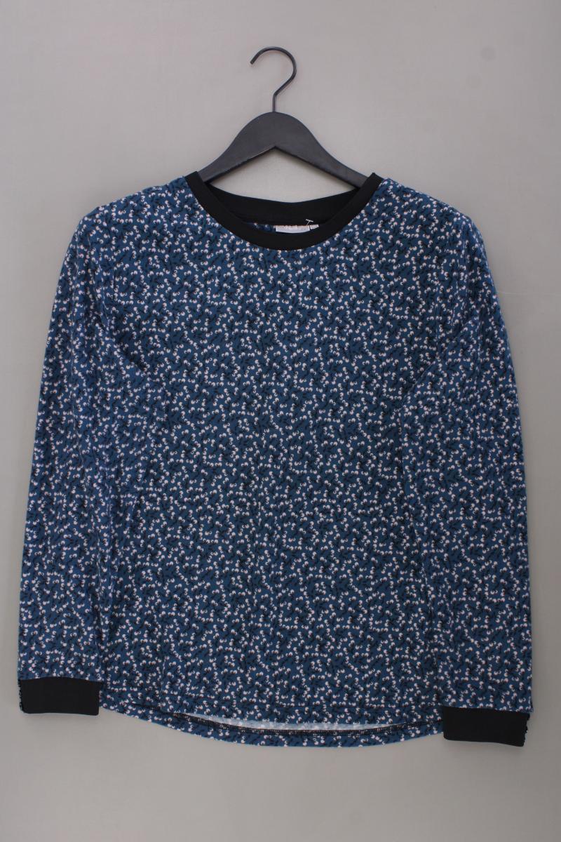 Fransa Feinstrickpullover Gr. XL mit Blumenmuster blau aus Polyester