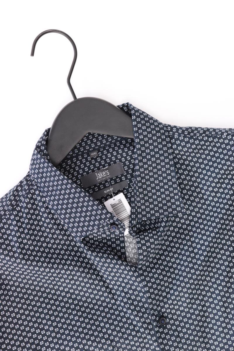Jake*s Langarmhemd für Herren Gr. Hemdgröße 41/42 blau aus Baumwolle