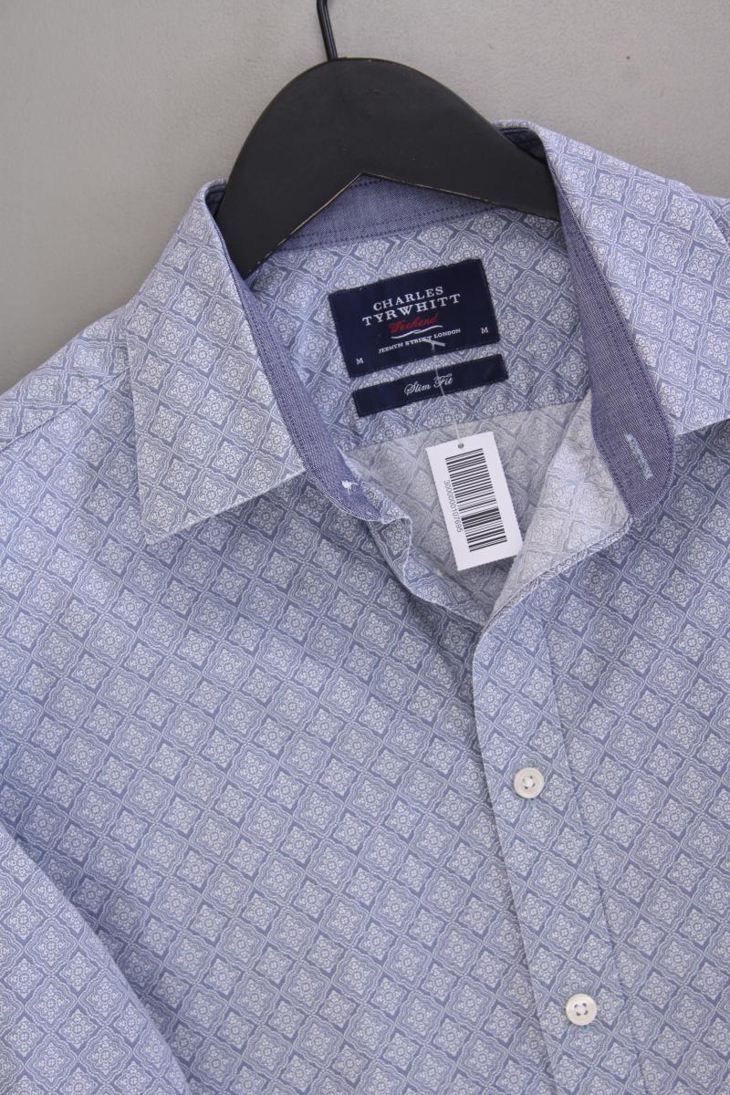 CHARLES TYRWHITT Langarmhemd für Herren Gr. M blau aus Baumwolle