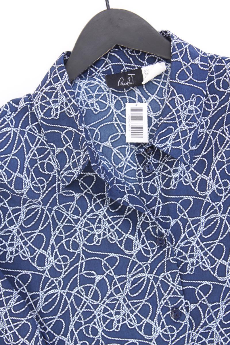 Paola Classic Bluse Gr. 46 3/4 Ärmel blau aus Polyester