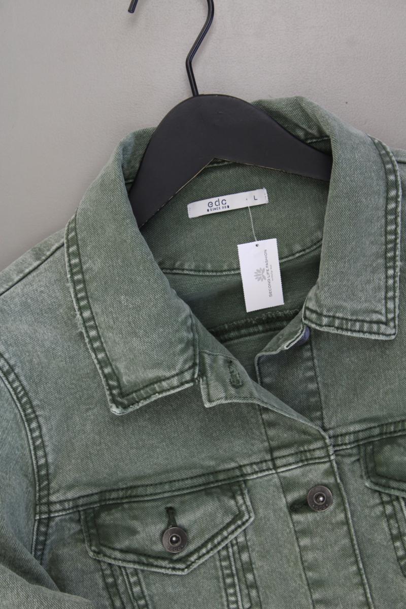 edc by Esprit Jeansjacke Gr. L neuwertig grün aus Baumwolle