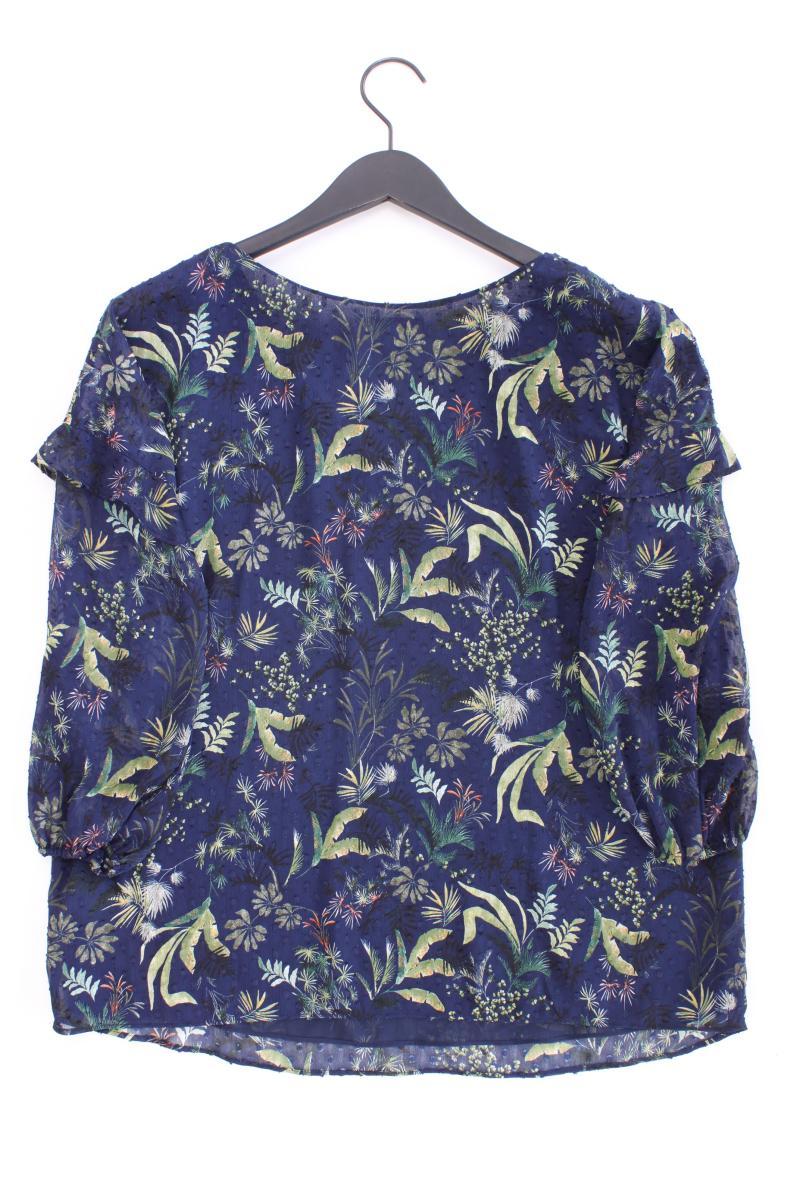 Esprit Chiffonbluse Gr. 40 mit Blumenmuster 3/4 Ärmel blau aus Polyester